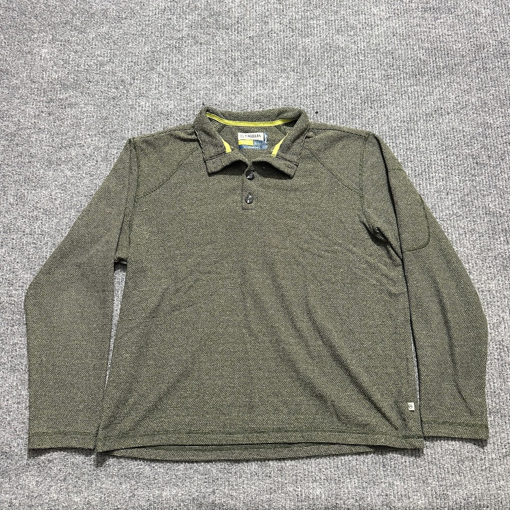 Magellan Adventure Gear MagWick Polo Shirt‎ Mens Large Green Long Sleeve Hiking